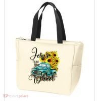 Sunflower Jesus Take The Wheel Christian Gift Leopard Print Tote Bag thumb 3