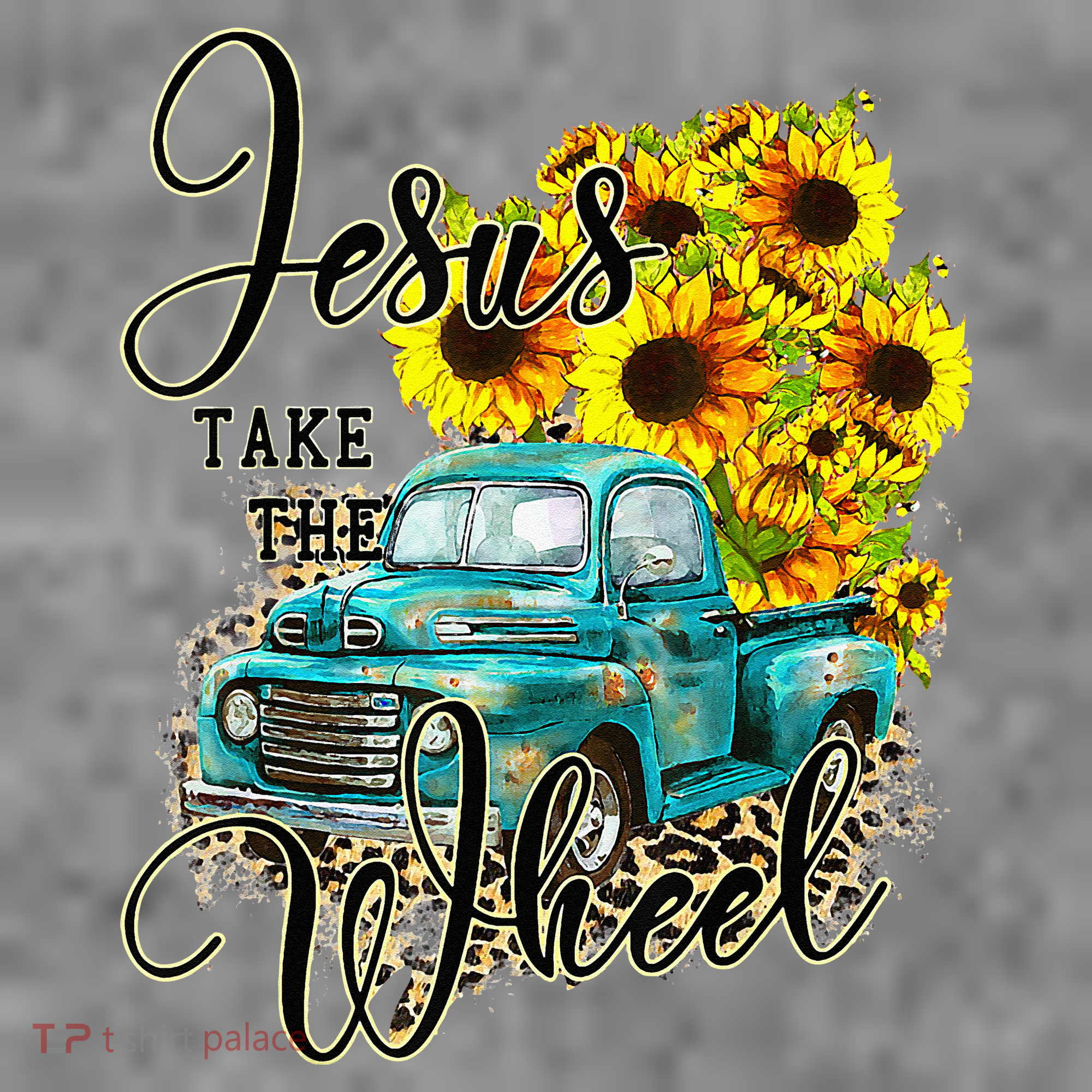 Sunflower Jesus Take The Wheel Christian Gift Leopard Print Toddler Hoodie