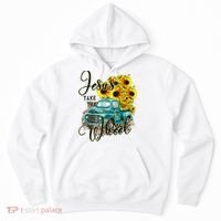 Sunflower Jesus Take The Wheel Christian Gift Leopard Print Hoodie thumb 0