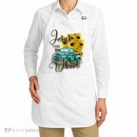 Sunflower Jesus Take The Wheel Christian Gift Leopard Print Apron thumb 2