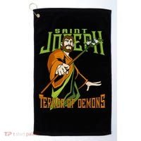 St Joseph Terror Of Demons Consecration 2021 Catholic Saint Golf Towel thumb 0