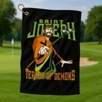 St Joseph Terror Of Demons Consecration 2021 Catholic Saint Golf Towel thumb 1