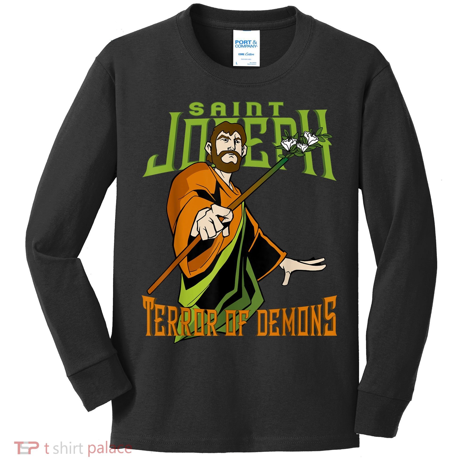 St Joseph Terror Of Demons Consecration 2021 Catholic Saint Kids Long Sleeve Shirt