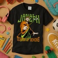 St Joseph Terror Of Demons Consecration 2021 Catholic Saint Kids T-Shirt thumb 3