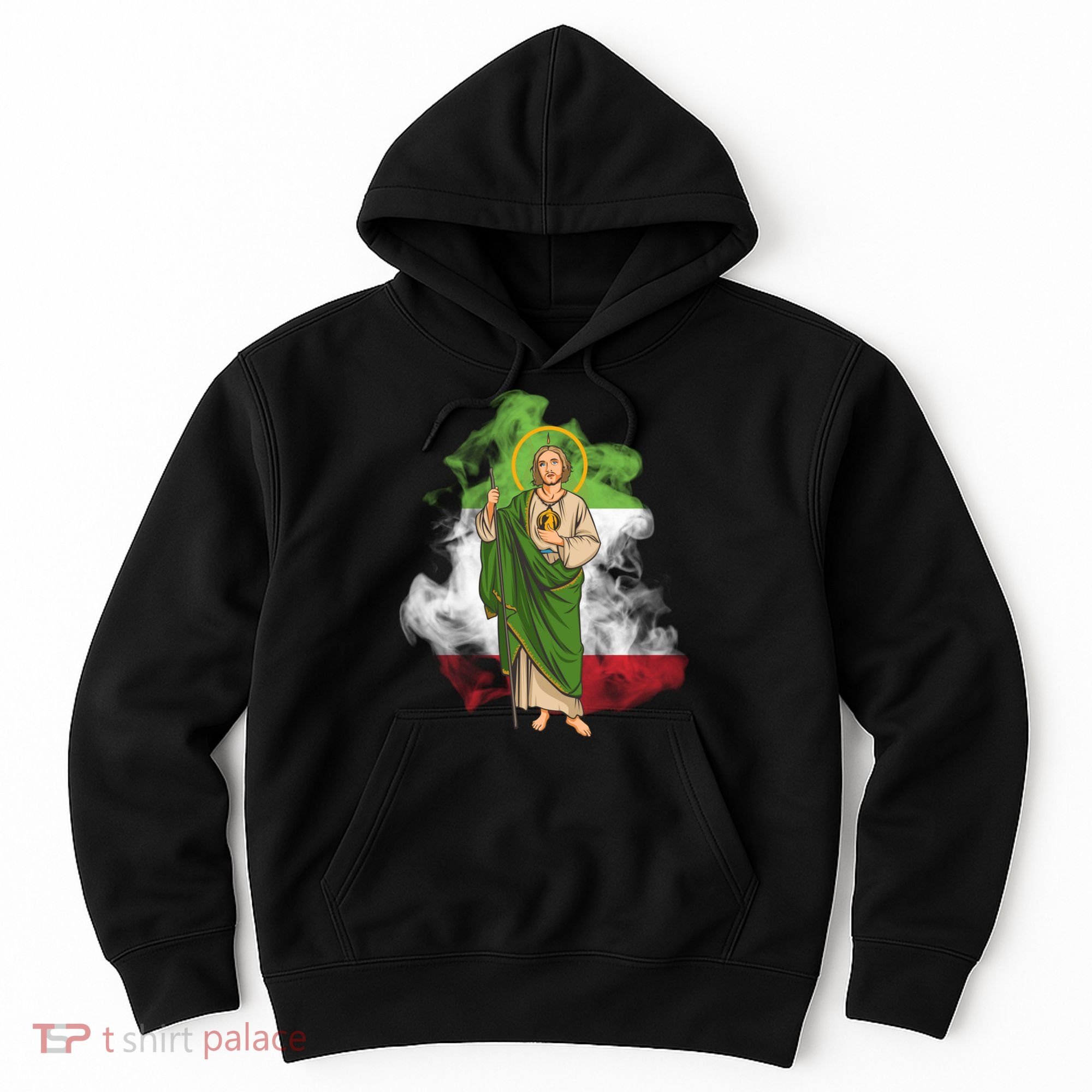 San Judas Tadeo con Bandera de México Hoodie
