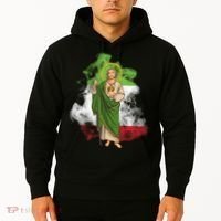 San Judas Tadeo con Bandera de México Hoodie thumb 2