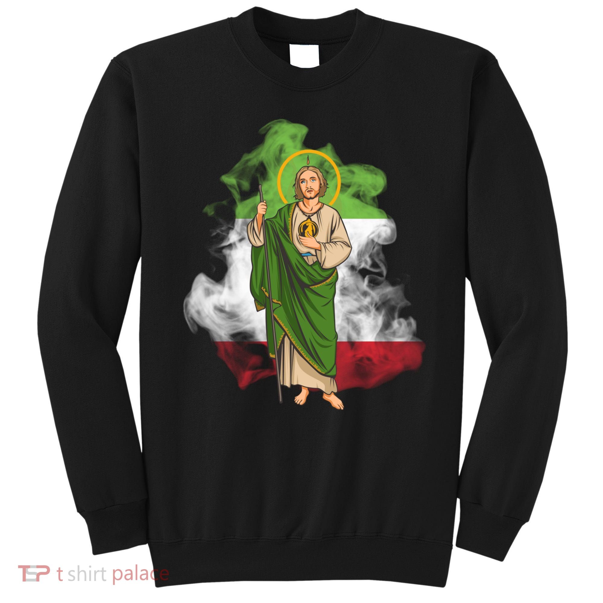 San Judas Tadeo con Bandera de México Sweatshirt