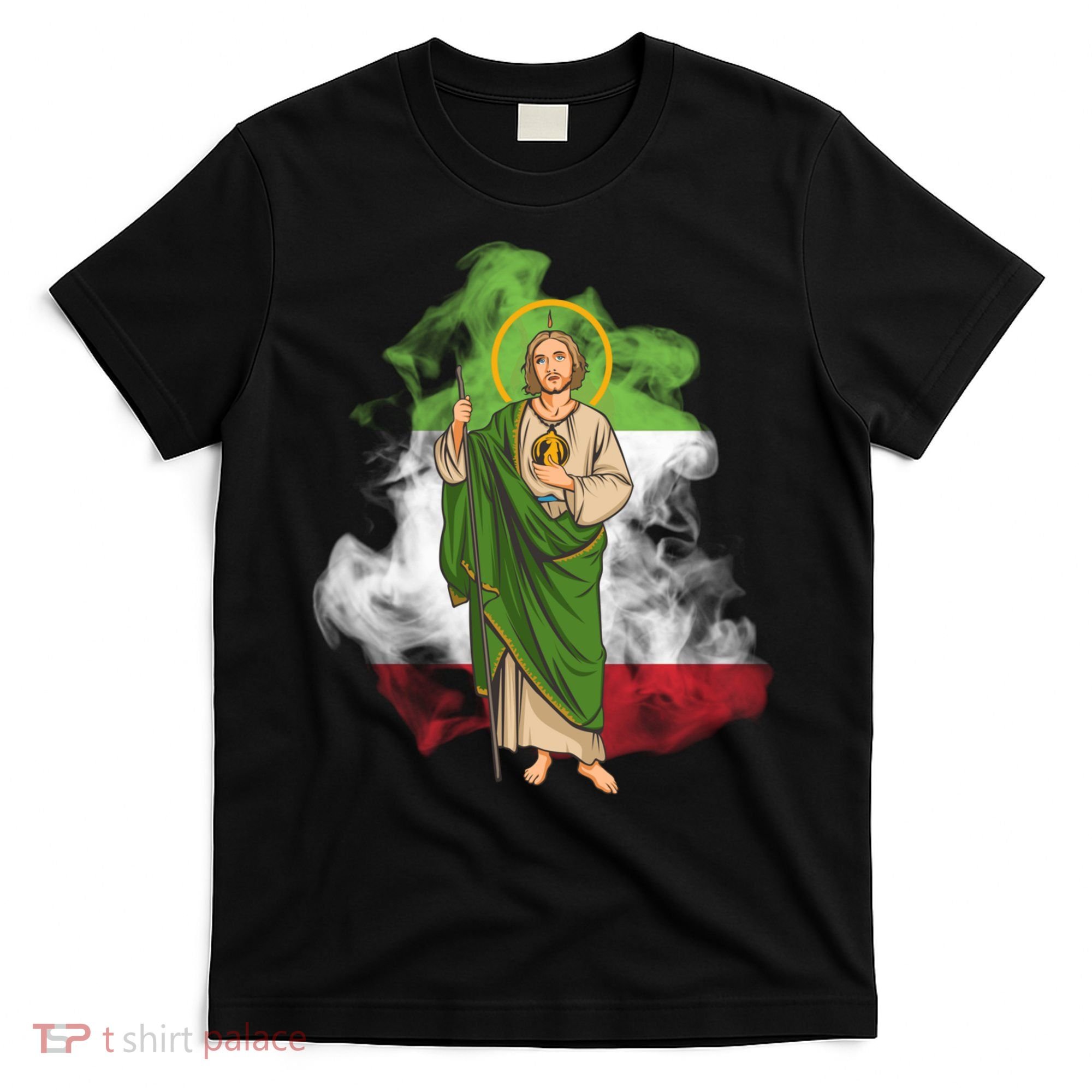 San Judas Tadeo con Bandera de México T-Shirt