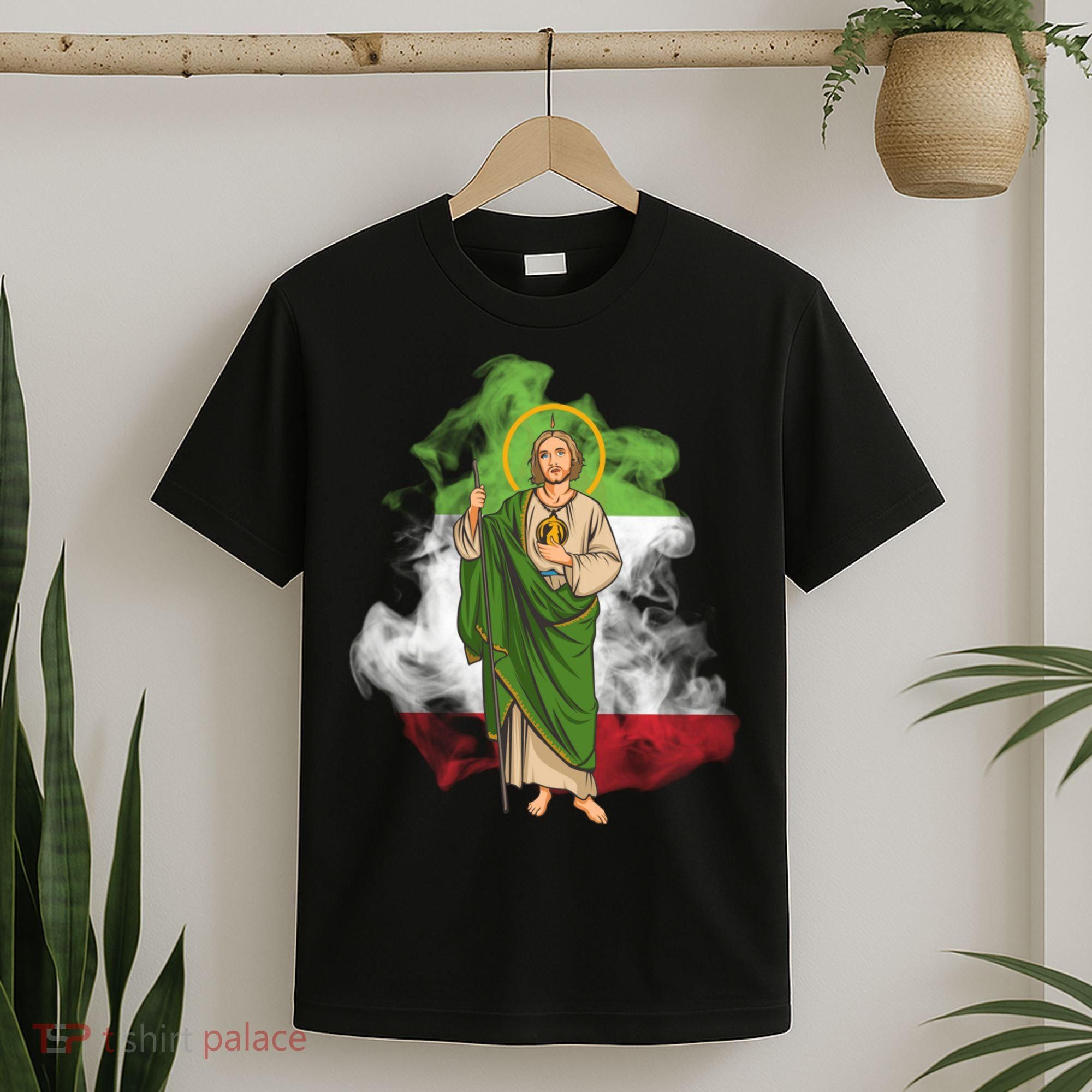 San Judas Tadeo con Bandera de México T-Shirt