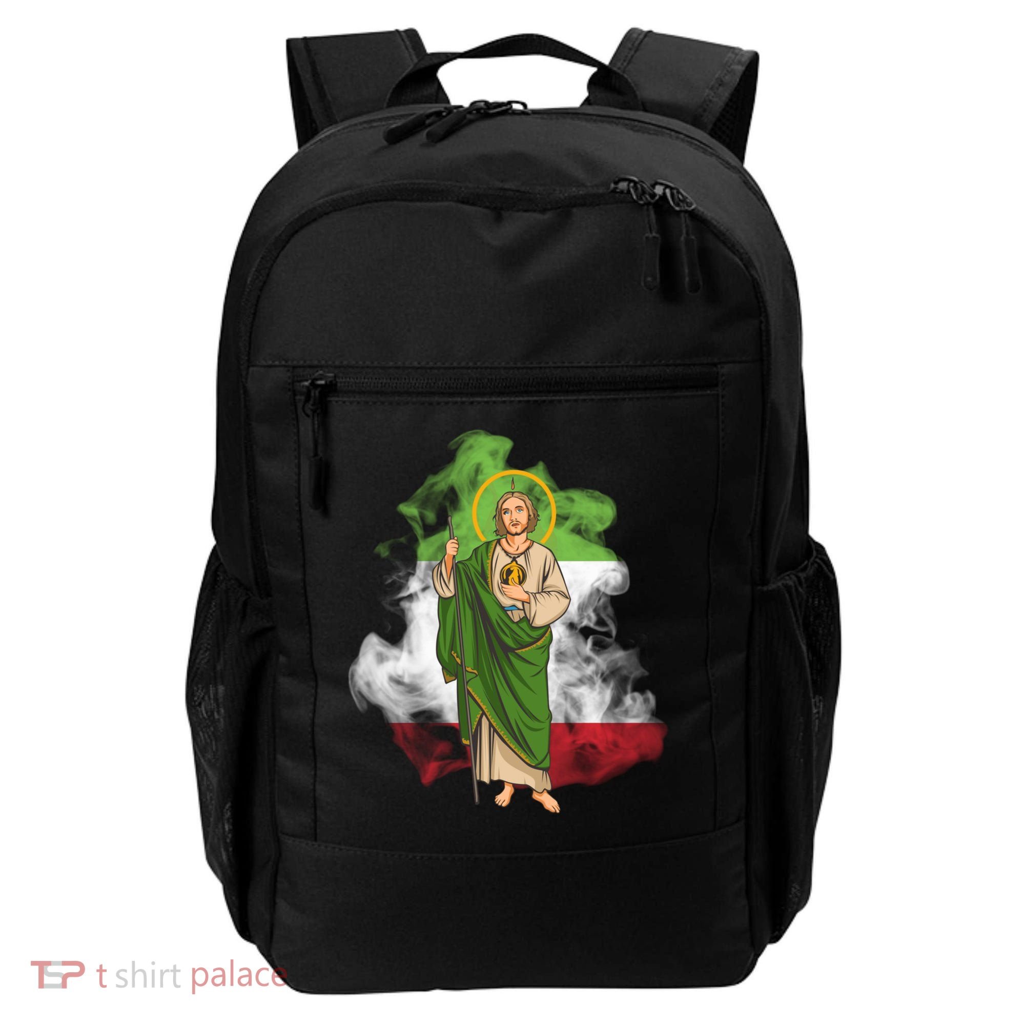 San Judas Tadeo con Bandera de México Backpack