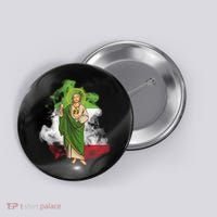 San Judas Tadeo con Bandera de México Button thumb 0