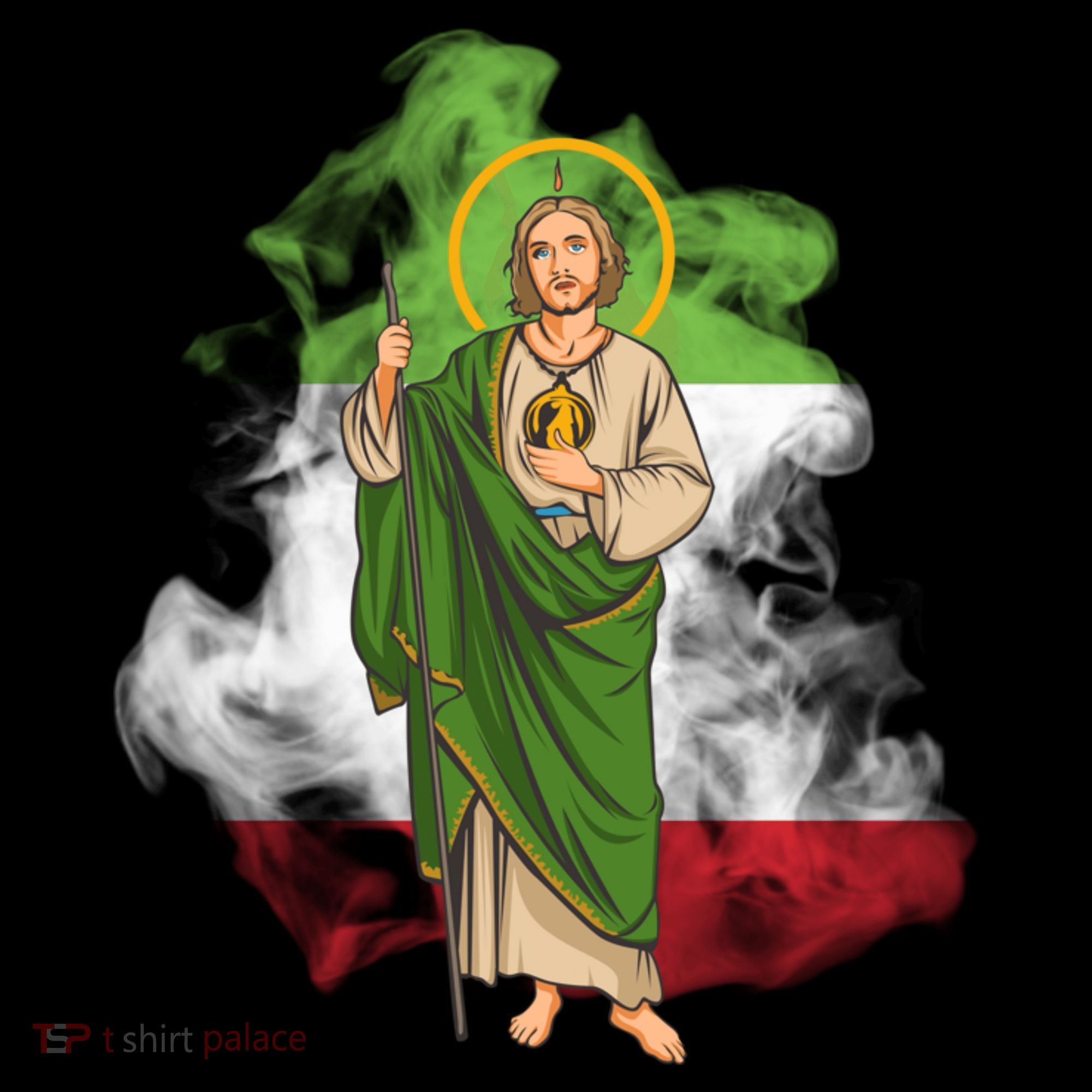 San Judas Tadeo con Bandera de México Women's Hoodie