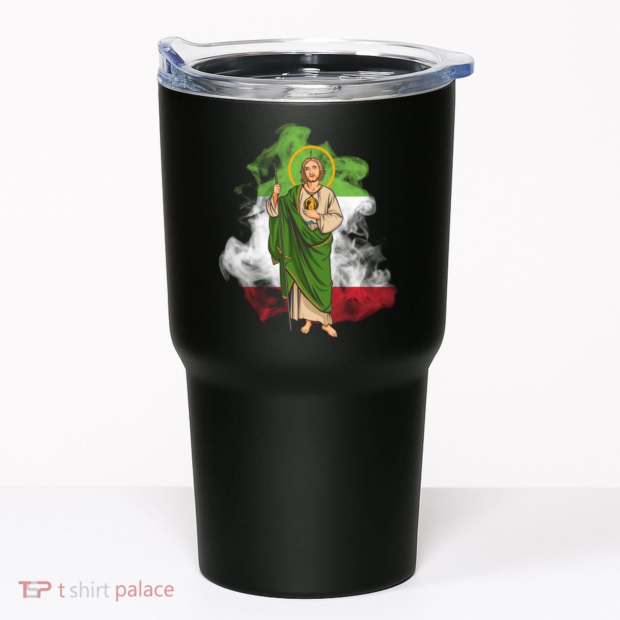 San Judas Tadeo con Bandera de México Tumbler