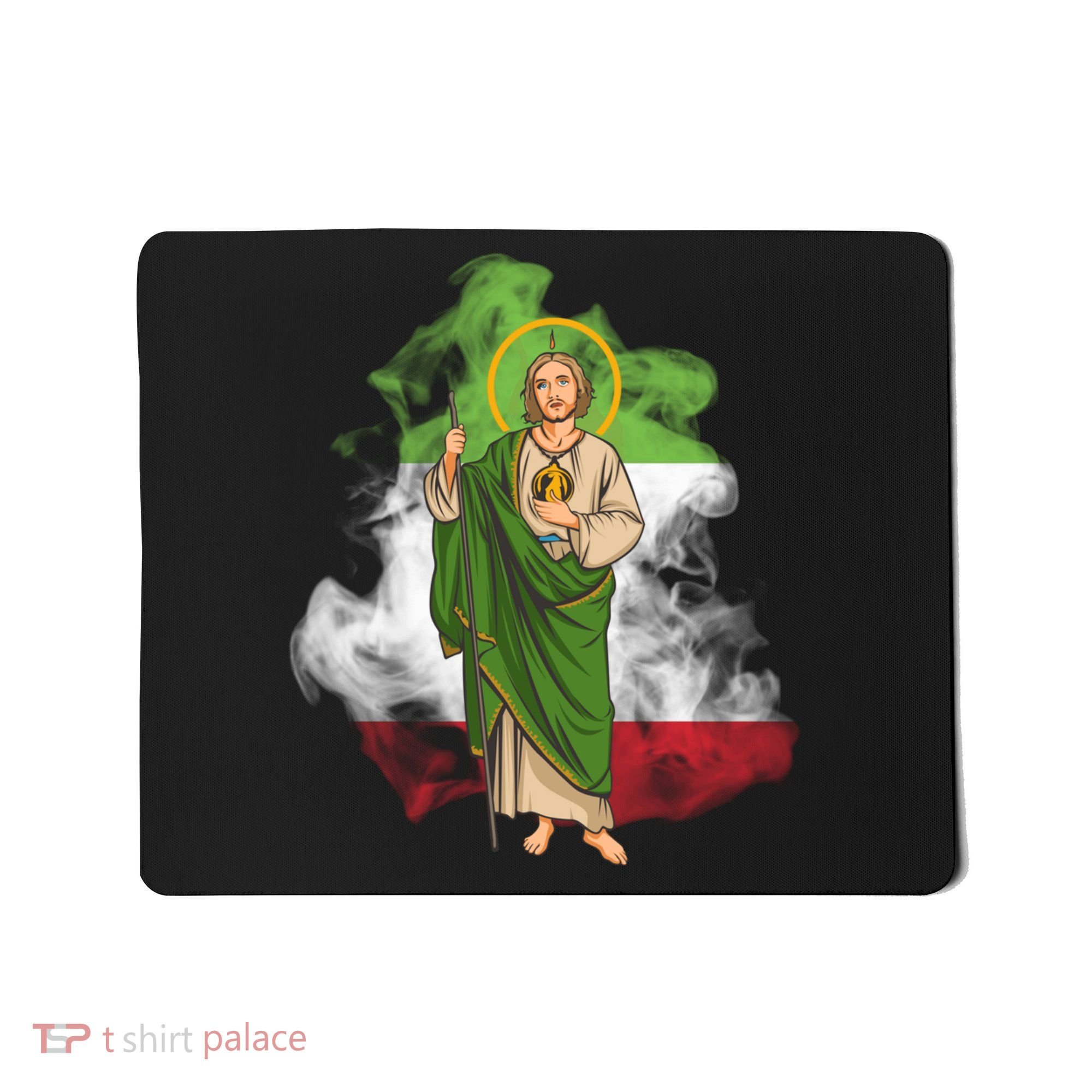 San Judas Tadeo con Bandera de México Mousepad