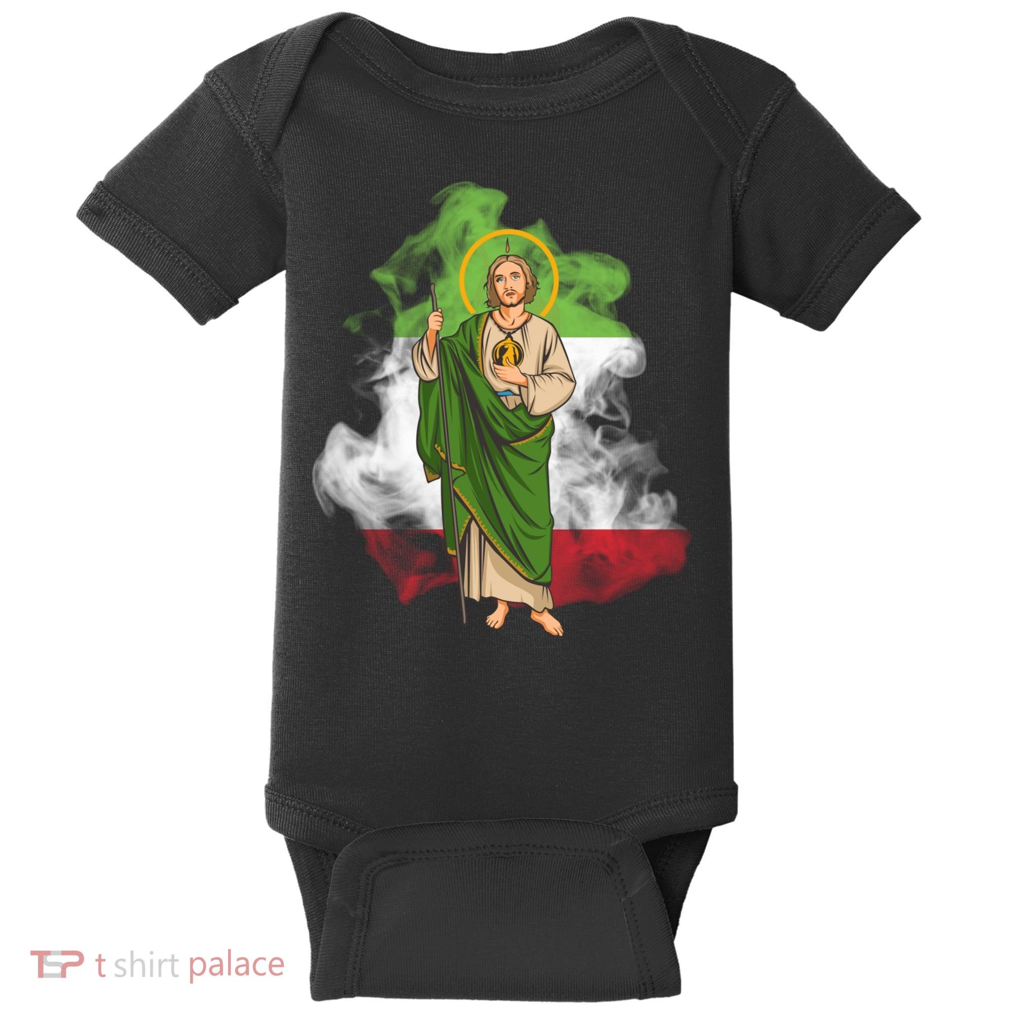 San Judas Tadeo con Bandera de México Baby Bodysuit