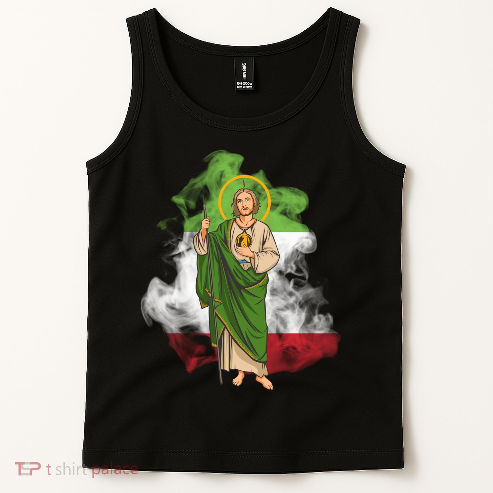 San Judas Tadeo con Bandera de México Tank Top