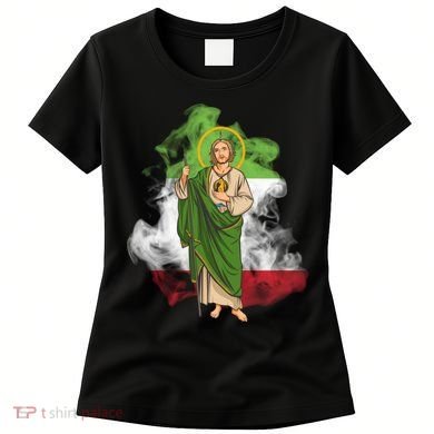 San Judas Tadeo con Bandera de México Women's T-Shirt