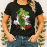 San Judas Tadeo con Bandera de México Women's T-Shirt thumb 2