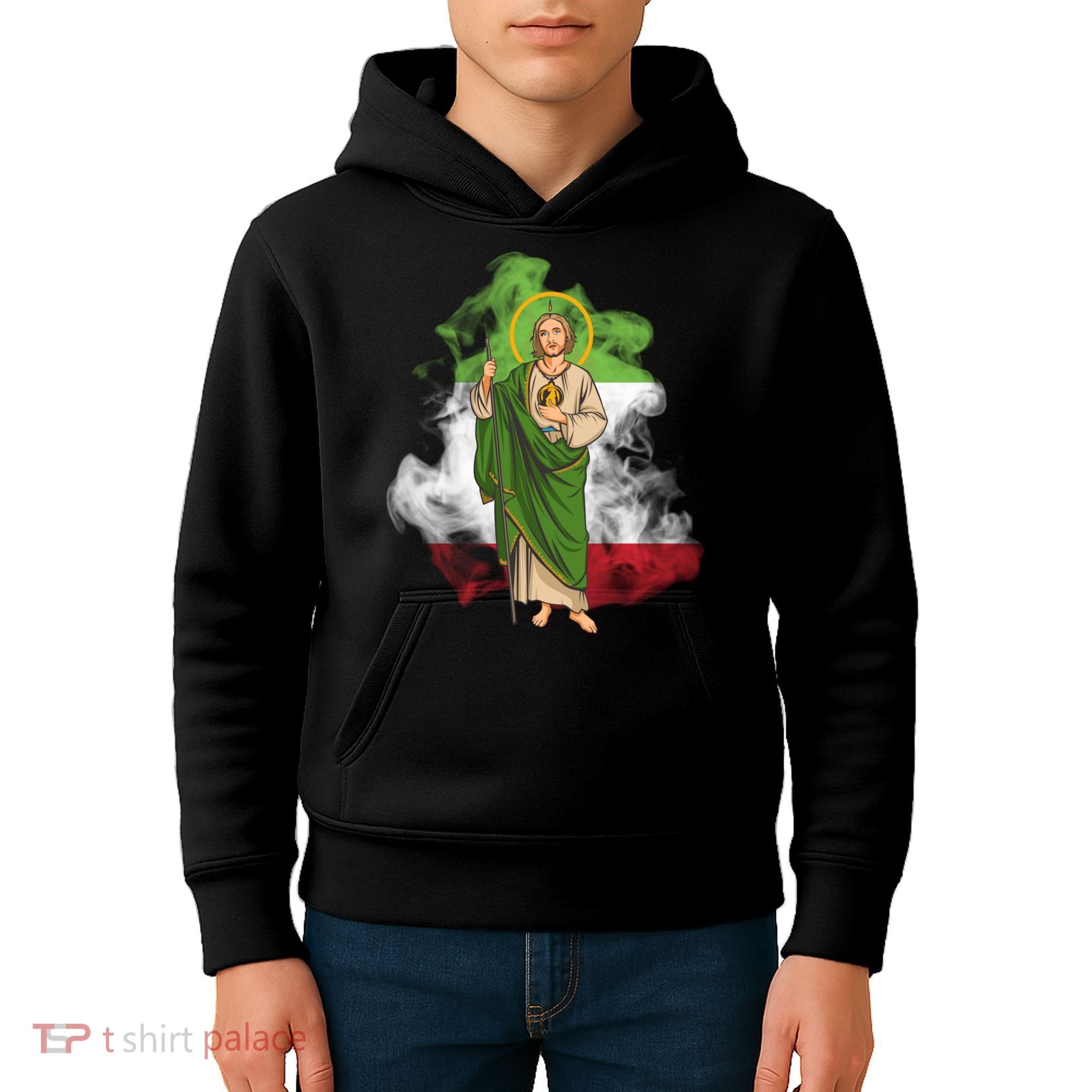 San Judas Tadeo con Bandera de México Kids Hoodie