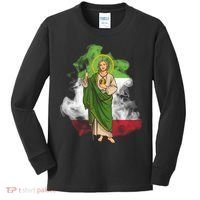 San Judas Tadeo con Bandera de México Kids Long Sleeve Shirt thumb 0