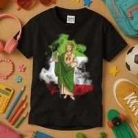 San Judas Tadeo con Bandera de México Kids T-Shirt thumb 3