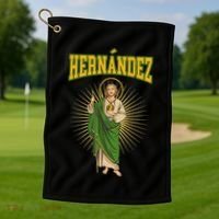 San Judas Tadeo Con Apellido HernáNdez Golf Towel thumb 1