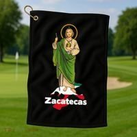 San Judas Tadeo with Zacatecas Mexico Golf Towel thumb 1