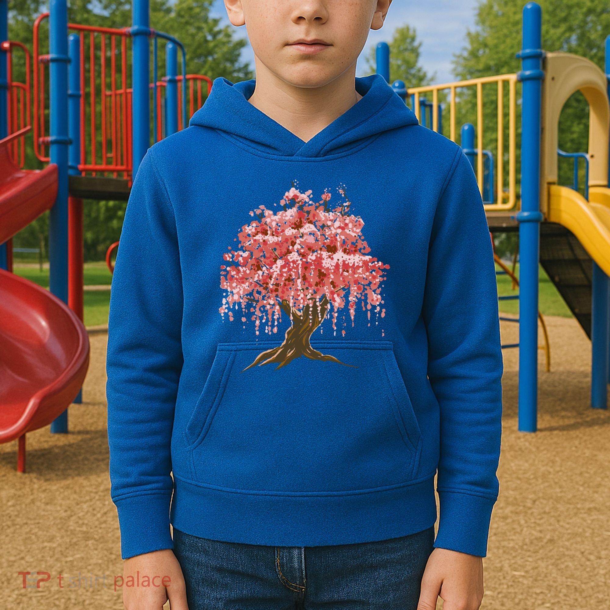 Sakura Japanese Tree Art Kids Hoodie