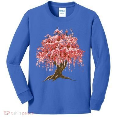 Sakura Japanese Tree Art Kids Long Sleeve Shirt