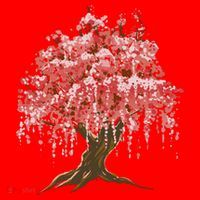 Sakura Japanese Tree Art Santa Hat thumb 1