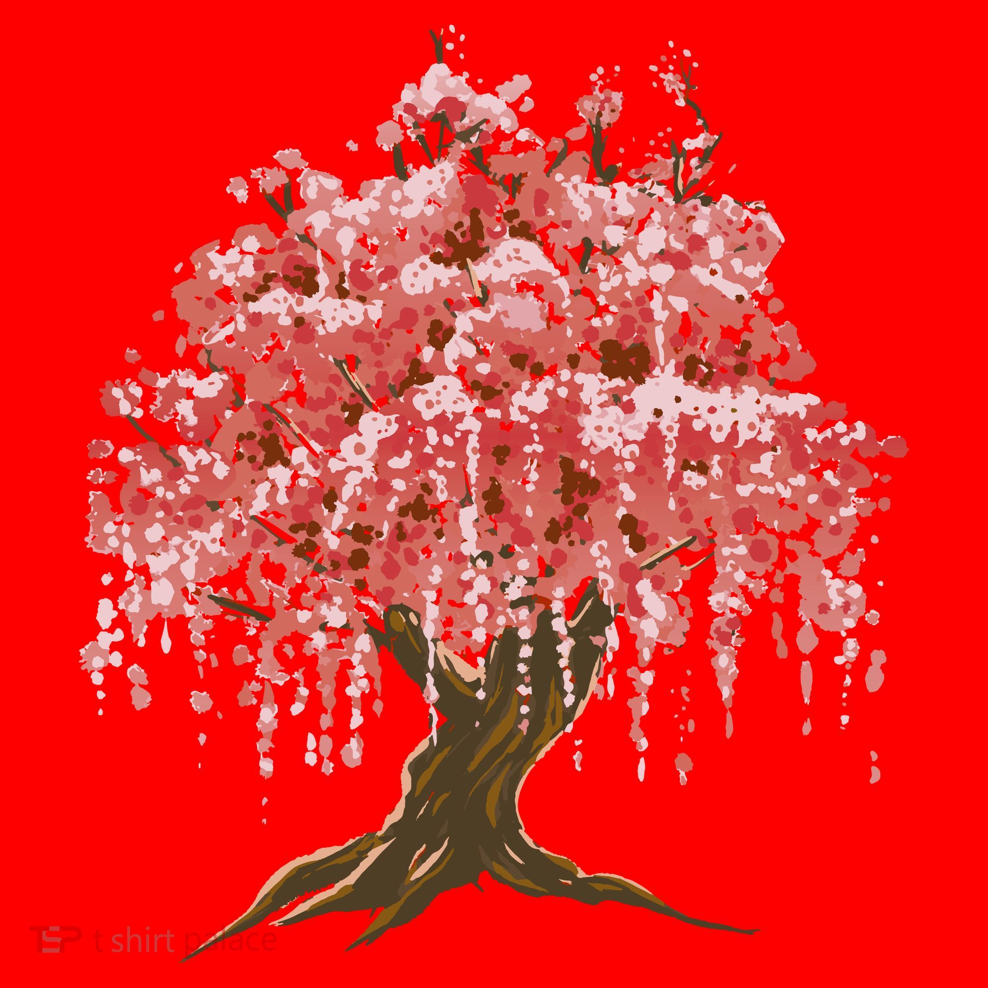Sakura Japanese Tree Art Santa Hat