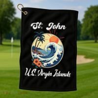 St. John Usvi Us Virgin Island Souvenir Vacation Reminder Golf Towel thumb 1