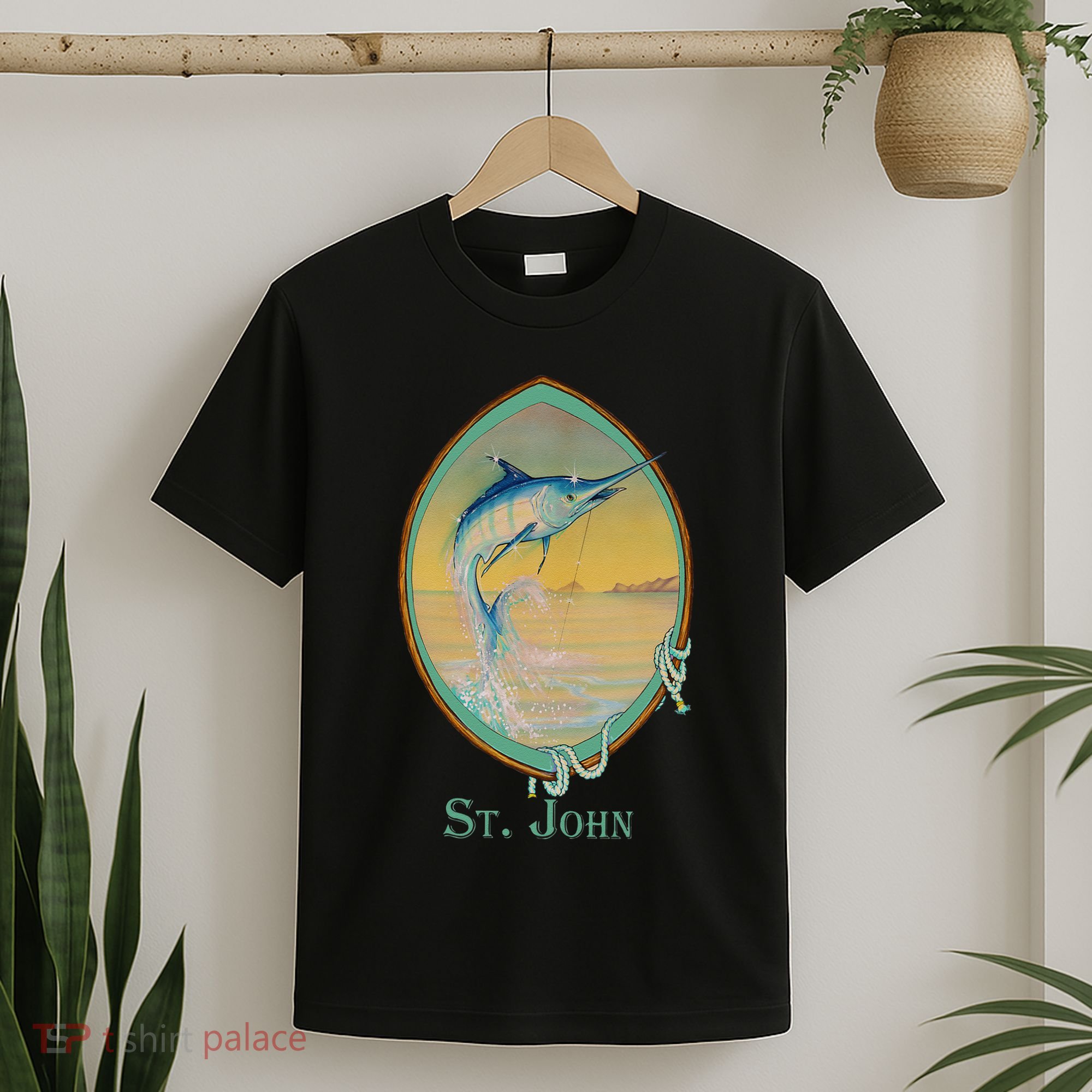St. John USVI Vintage Retro Fishing Vacation T-Shirt