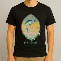 St. John USVI Vintage Retro Fishing Vacation T-Shirt thumb 3