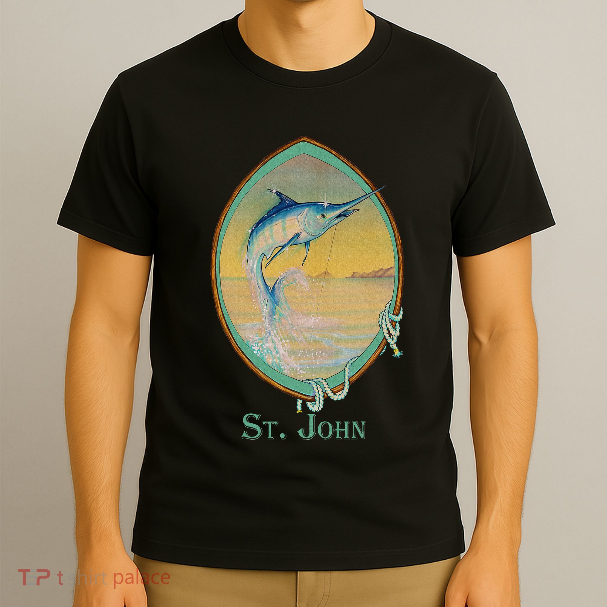 St. John USVI Vintage Retro Fishing Vacation T-Shirt