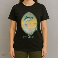 St. John USVI Vintage Retro Fishing Vacation T-Shirt thumb 4