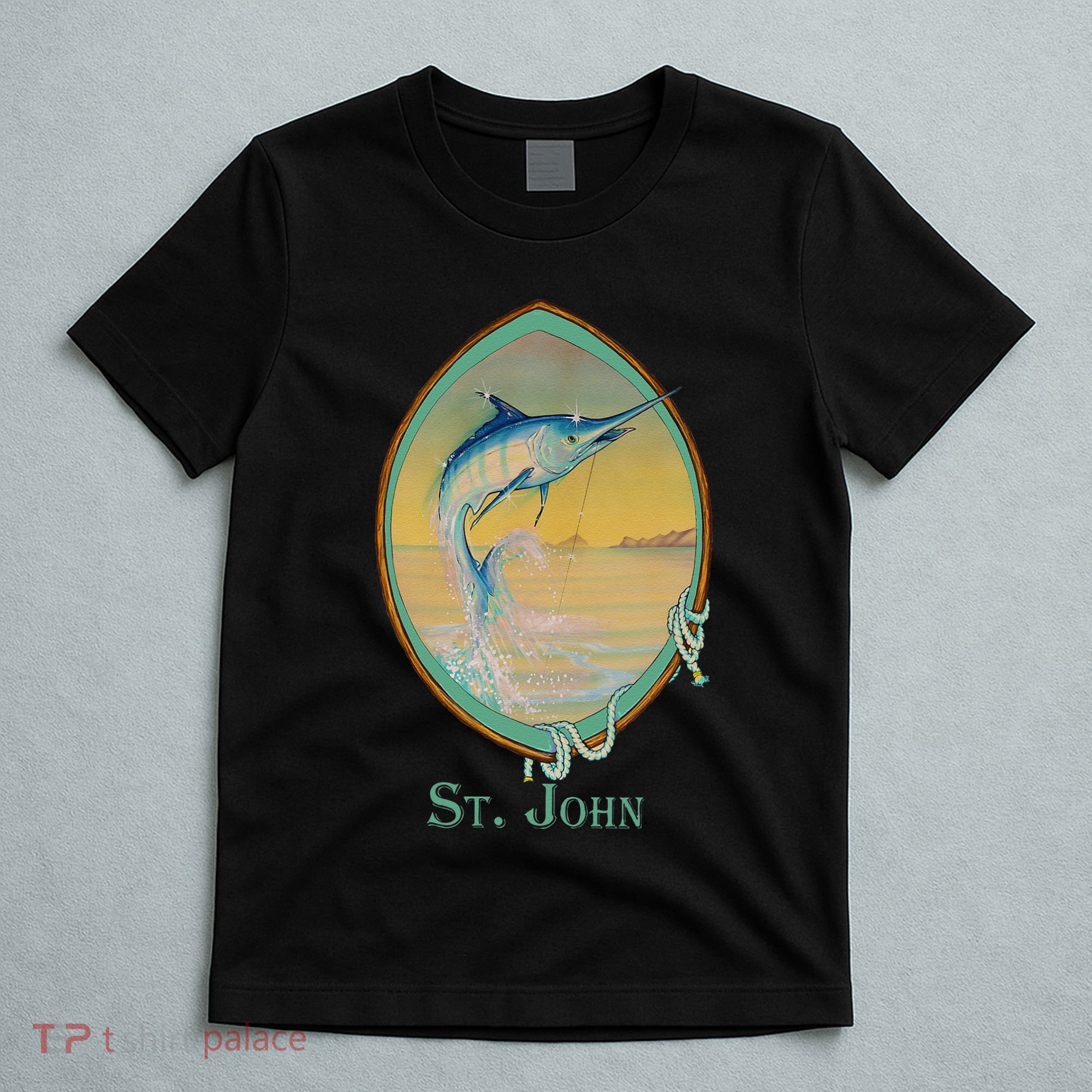 St. John USVI Vintage Retro Fishing Vacation T-Shirt