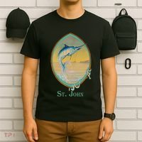 St. John USVI Vintage Retro Fishing Vacation T-Shirt thumb 6