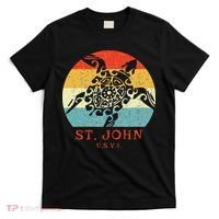 St. John Usvi Vintage Retro Tribal Turtle Vacation T-Shirt thumb 0
