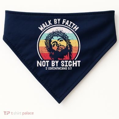 Sunset Jesus Walk By Faith USA-Made Doggie Bandana