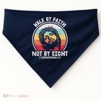 Sunset Jesus Walk By Faith USA-Made Doggie Bandana thumb 0