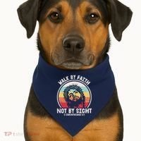 Sunset Jesus Walk By Faith USA-Made Doggie Bandana thumb 1