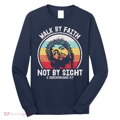 Sunset Jesus Walk By Faith Long Sleeve Shirt