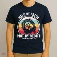 Sunset Jesus Walk By Faith T-Shirt thumb 3