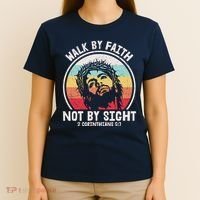 Sunset Jesus Walk By Faith T-Shirt thumb 4