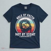 Sunset Jesus Walk By Faith T-Shirt thumb 5