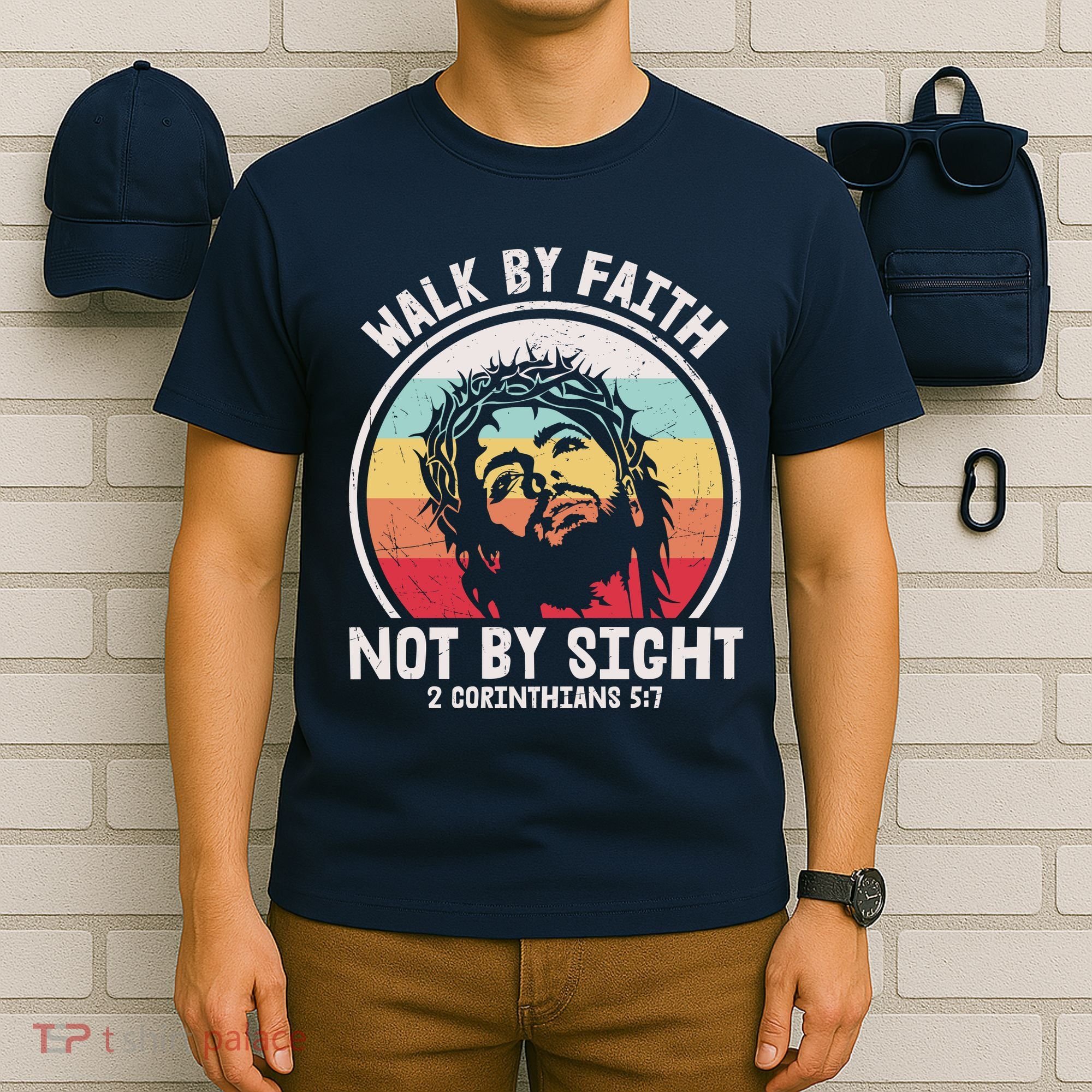 Sunset Jesus Walk By Faith T-Shirt