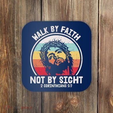 Sunset Jesus Walk By Faith Coaster