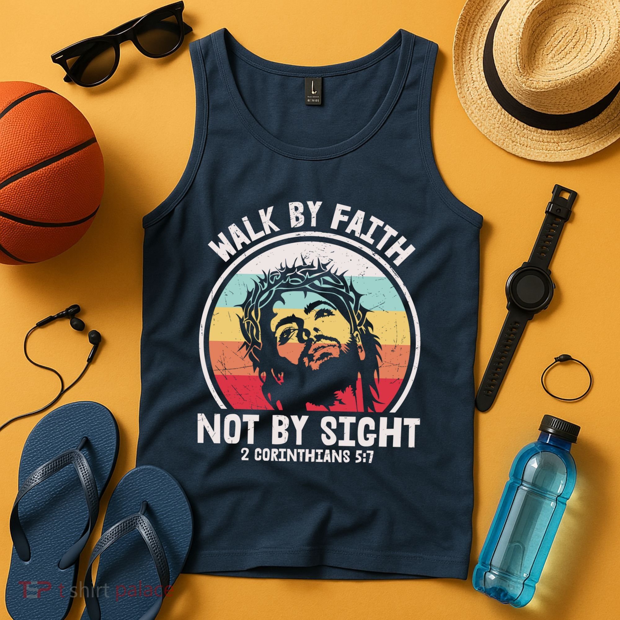 Sunset Jesus Walk By Faith Tank Top