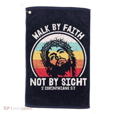 Sunset Jesus Walk By Faith Golf Towel